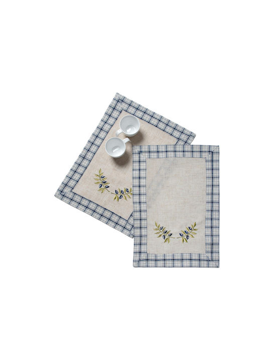 Silk Fashion Placemat Fabric Beige 50x35cm 1pcs