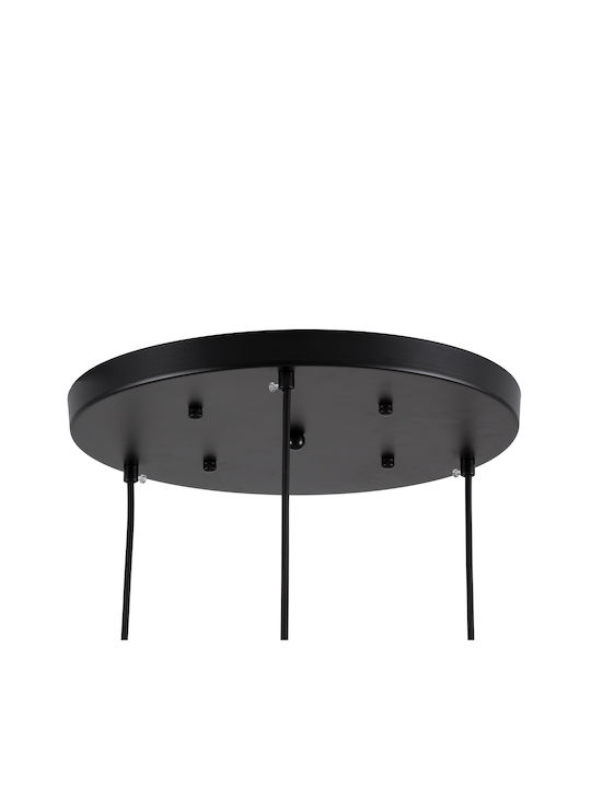 GloboStar Monroe Висящо Осветително Тяло Черен Топка с Цокъл E27 60x25x50см.