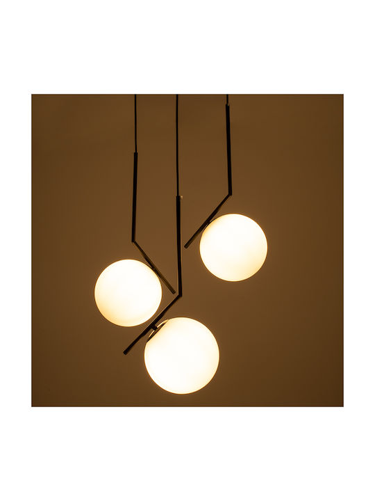 GloboStar Monroe Pendant Light Black Ball with Socket E27 60x25x50cm