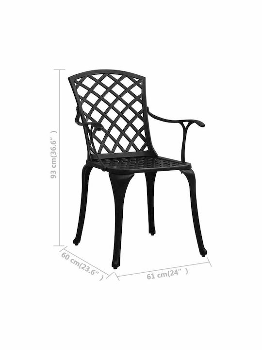 Dining Room Set for Small Outdoor Spaces 3 Pieces Black