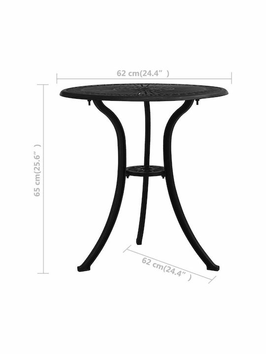 Dining Room Set for Small Outdoor Spaces 3 Pieces Black