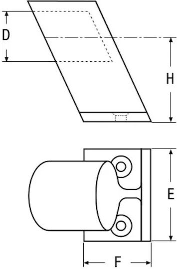 Sail Marine Boat Pipe Mount Stainless Steel 22mm Terminal Sloping Pipe Base 60 Degrees