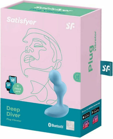 Satisfyer Deep Diver Anal Plug with Wireless Functionality and Vibration Blue