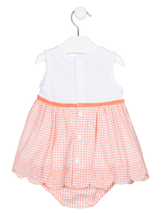 Losan Kids Dress Checked Sleeveless Orange