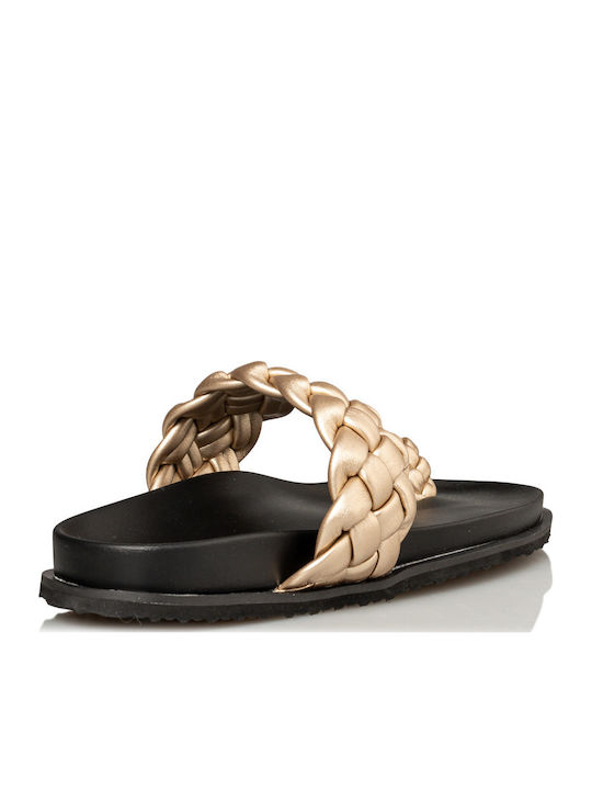 Women's Flat Sandals Flatforms in Gold Color
