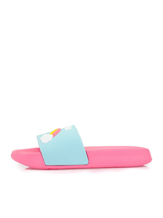 Kids' Slides Light Blue Unicorn