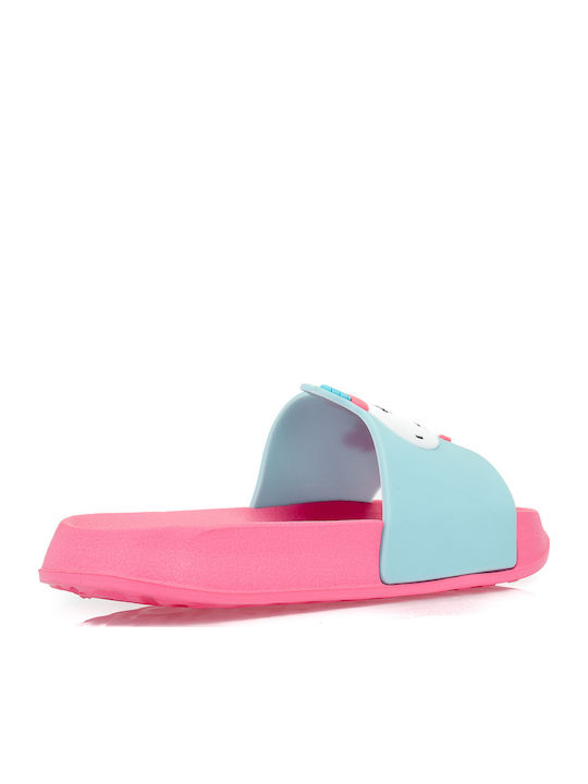 Kids' Slides Light Blue Unicorn