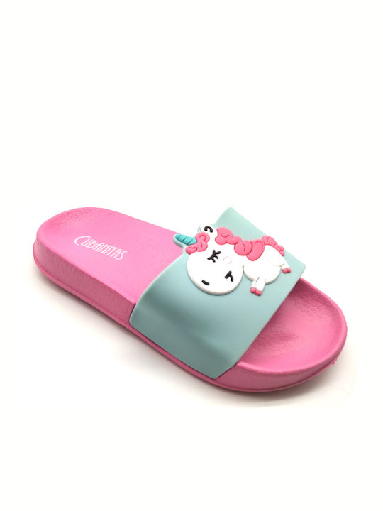 Kids' Slides Light Blue Unicorn
