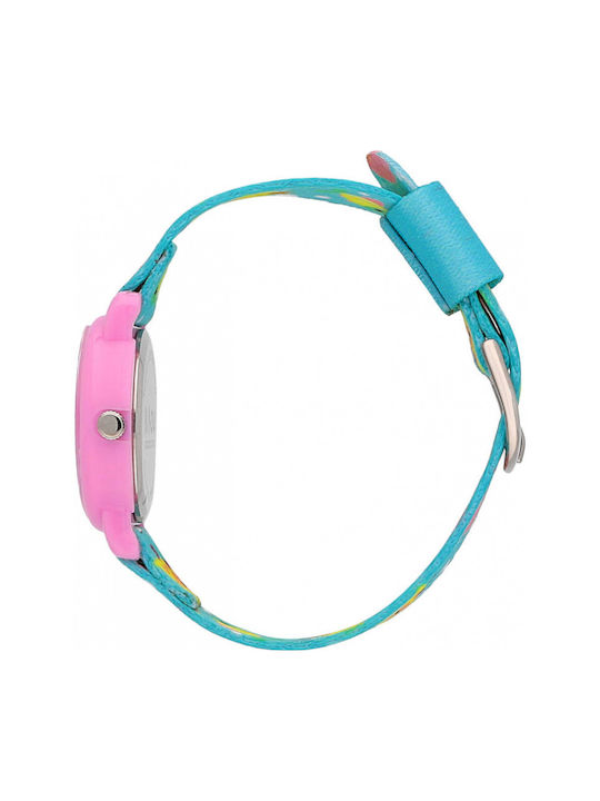 Kids Analog Watch with Rubber/Plastic Strap Light Blue