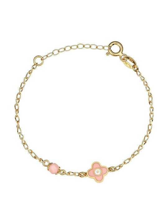 Prince Silvero Kids Bracelet Chain from Gold-plated Silver with Flower