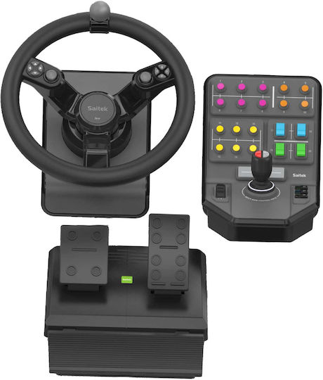 Logitech G Saitek Farm Sim Controller Bundle Volan cu Schimbător de Viteze și Pedale pentru PC cu 900° Grade de Rotire