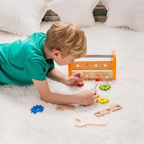 Classic World Children's Tool Small Carpenter Set made of Wood for 3+ Years 16pcs