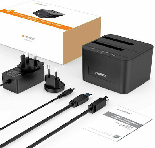Fideco Fideco Docking Station pentru 2 Hard Disk-uri SATA 2.5" / 3.5" cu conectivitate USB 3.0 (YPZ04-S2-U3)