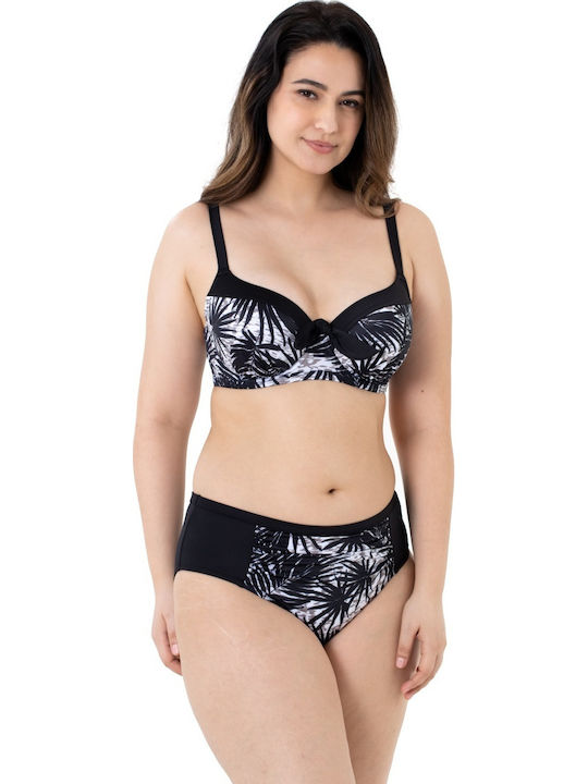Carissa Bikini Slip Hohe Taille Schwarz