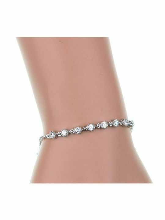 Bracelet rosette made of silver 925 with cubic zirconia stones