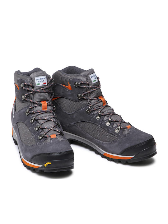 Dolomite Zernez GTX Ανδρικά Ορειβατικά Μποτάκια Αδιάβροχα με Μεμβράνη Gore-Tex Γκρι