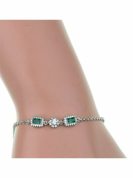 Bracelet rosette made of silver 925 with cubic zirconia stones