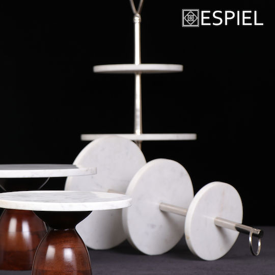 Espiel Πέτρινη Εταζέρα 2 Ορόφων Λευκή Ø41xY53cm