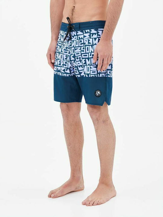 Men's Swimwear Bermuda Navy Blue with Patterns