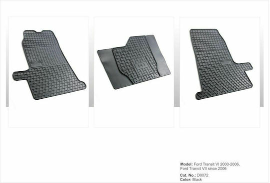 Frogum Set of Front and Rear Mats 3pcs for Ford Transit 2000-2014 Black