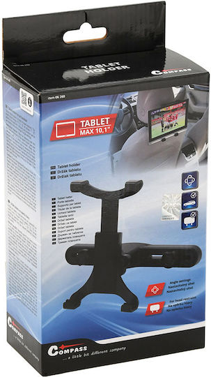 Compass Car Mobile & Tablet Mount with Adjustable Hooks Black
