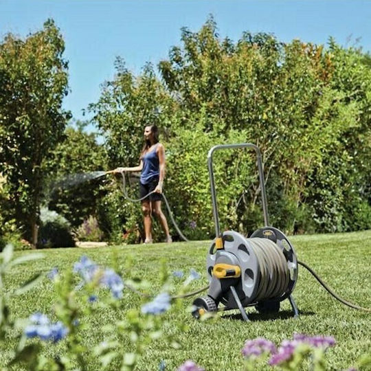 Hozelock Wheeled Garden Hose Box for Hose up to 60m with Rewind Handle