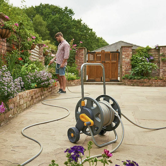 Hozelock Wheeled Garden Hose Box for Hose up to 60m with Rewind Handle