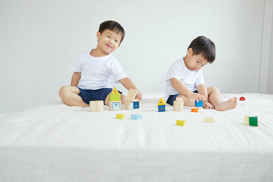 Plan Toys Παιχνίδι με Κορδόνια Χάντρες - Γεωμετρικά Σχήματα από Ξύλο για 24+ Μηνών