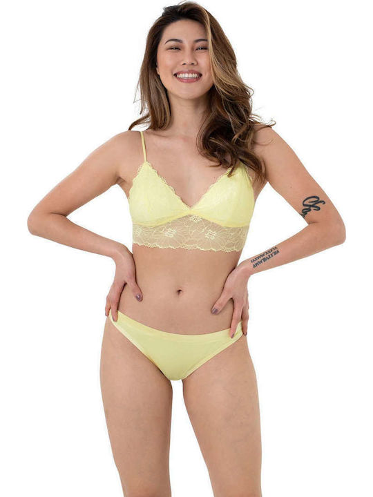 Leah Дамско Слип 3Pack с дантела Lilac/White/Yellow
