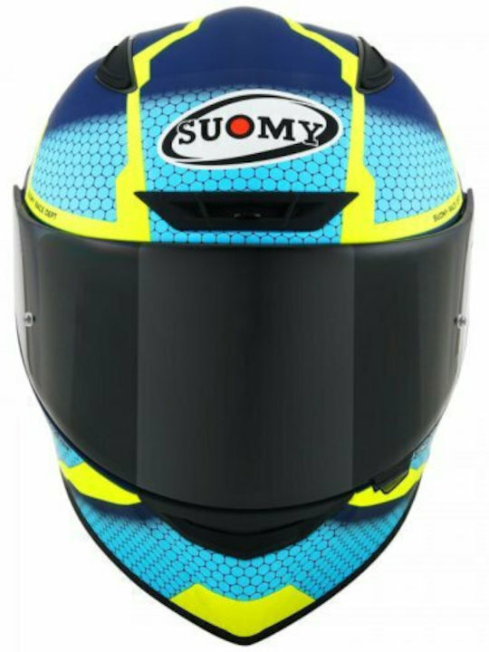 Suomy Track-1 Reaction Full Face Helmet ECE 22.05 1350gr Blue/Yellow KST10006XS