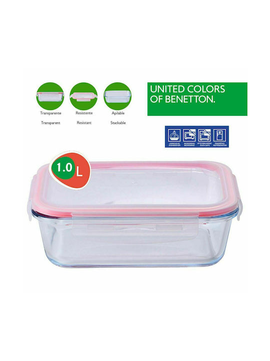 Benetton Rainbow Δοχείο Φαγητού Γυάλινο Κόκκινο 1lt