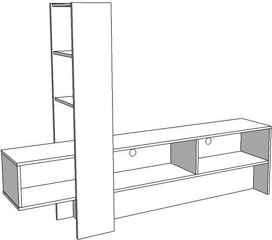 Orense Living Room TV Unit Beige L185.5xW36.5xH138.5cm