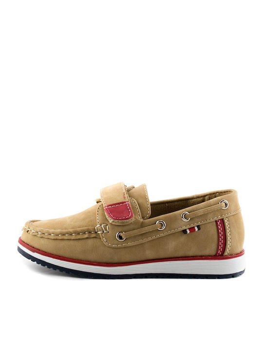Boys Anatomic PU Leather Moccasins with Velcro Tabac Brown
