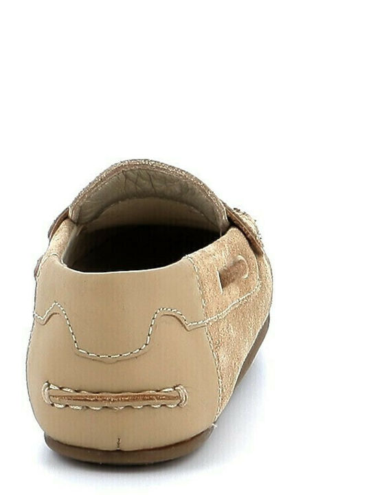 Suede Slip-On Moccasins Beige