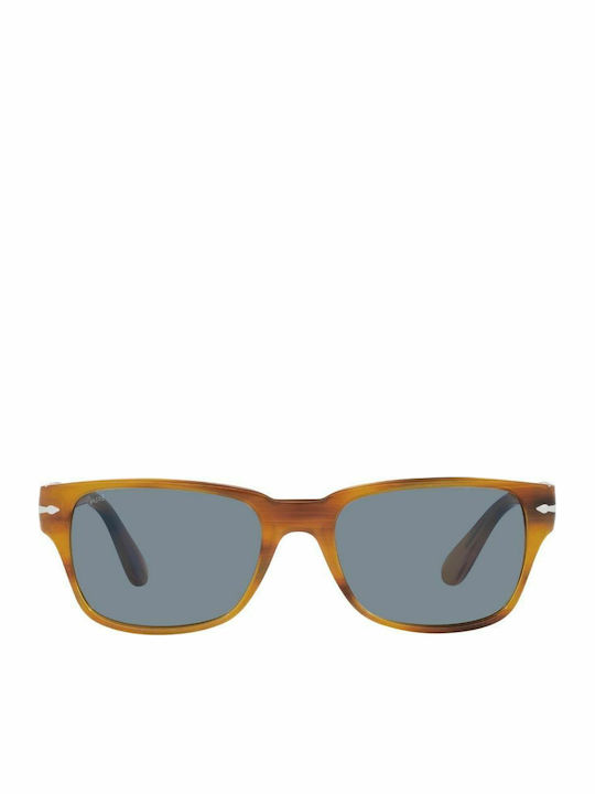 Persol Men's Sunglasses with Brown Tartaruga Plastic Frame and Blue Lens PO3288S 960/56