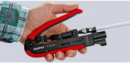 Knipex 97 40 20 SB Unealtă de mână Instrument de compresie pentru cabluri coaxiale