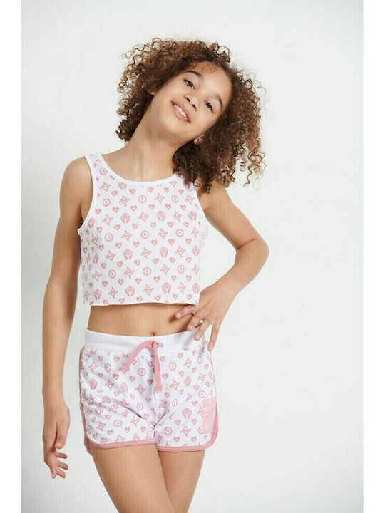 Παιδικό Crop Top Αμάνικο Λευκό