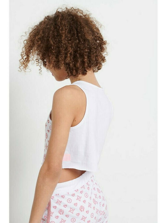 Παιδικό Crop Top Αμάνικο Λευκό