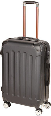 Keskor 100-0039Β Medium Travel Suitcase Hard Black with 4 Wheels Height 67cm