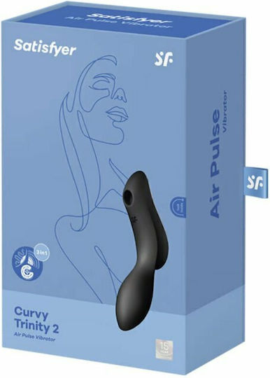 Satisfyer Curvy Trinity 2 Αναρροφητής Αιδοίου με Δόνηση Air Pulse Vibrator Black