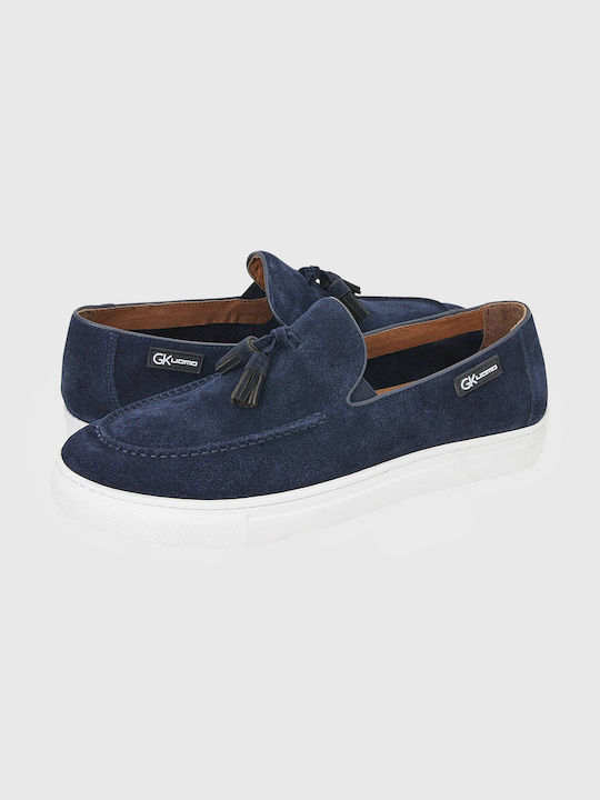 GK Uomo Leather Loafers by Suede series - 0846A 70D Dark Blue