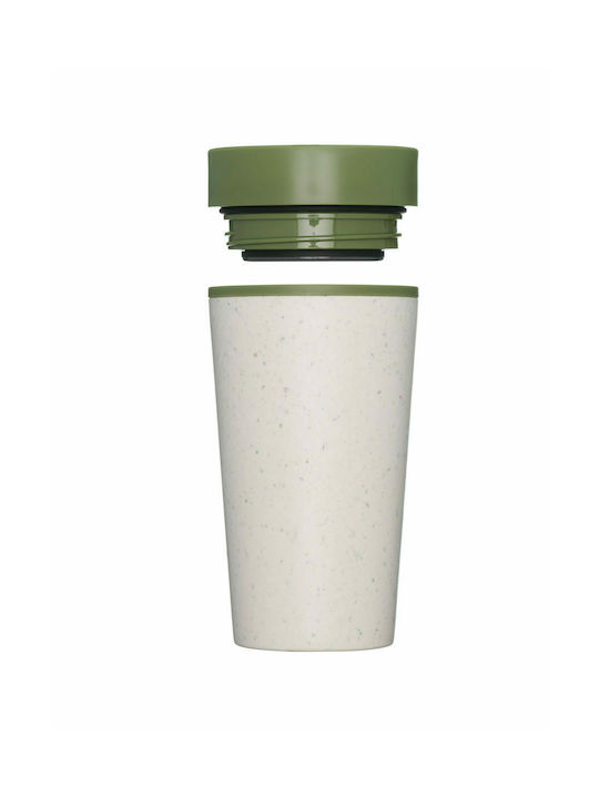 rCUP Circular & Co Becher aus Recyceltem Papier Cream and Honest Green 340ml