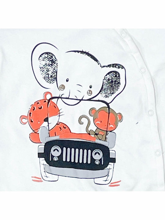 Grey baby car and animals overalls for boys (6-12 months)