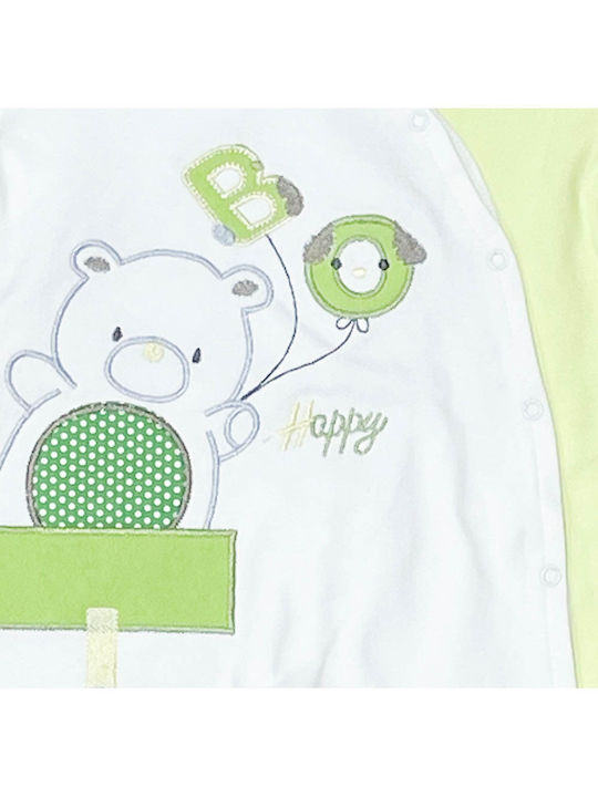 Baby-Overall mit Teddybär glücklich Weißkohl für Jungen (6-12 Monate)