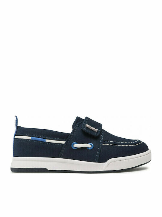 Boys Fabric Moccasins with Velcro Blue