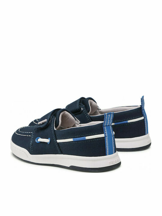 Boys Fabric Moccasins with Velcro Blue