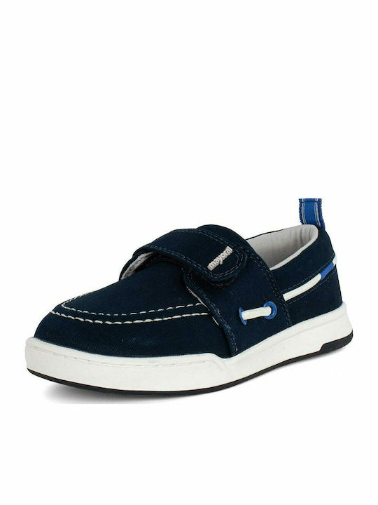 Boys Fabric Moccasins with Velcro Blue