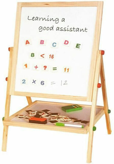 Zanna Toys Wooden Toys Πίνακας Μαγνητικός / Μαυροπίνακας Διπλής Όψης Επιδαπέδιος