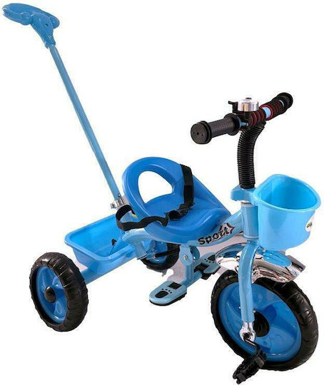 Zita Toys Tricycle Bicycle with Parental Handle for 2+ Years Blue