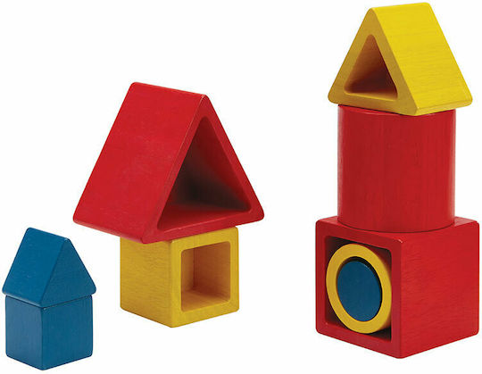 Plan Toys Παιχνίδι Ταξινόμησης Σχημάτων Σχήματα σε Φωλίτσες από Ξύλο για 18+ Μηνών